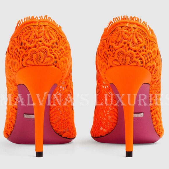 GUCCI SHOES VIRGINIA CORDED LACE MARY JANE POINTY PUMPS CRYSTAL sz 37 6.5 US - Picture 14 of 14